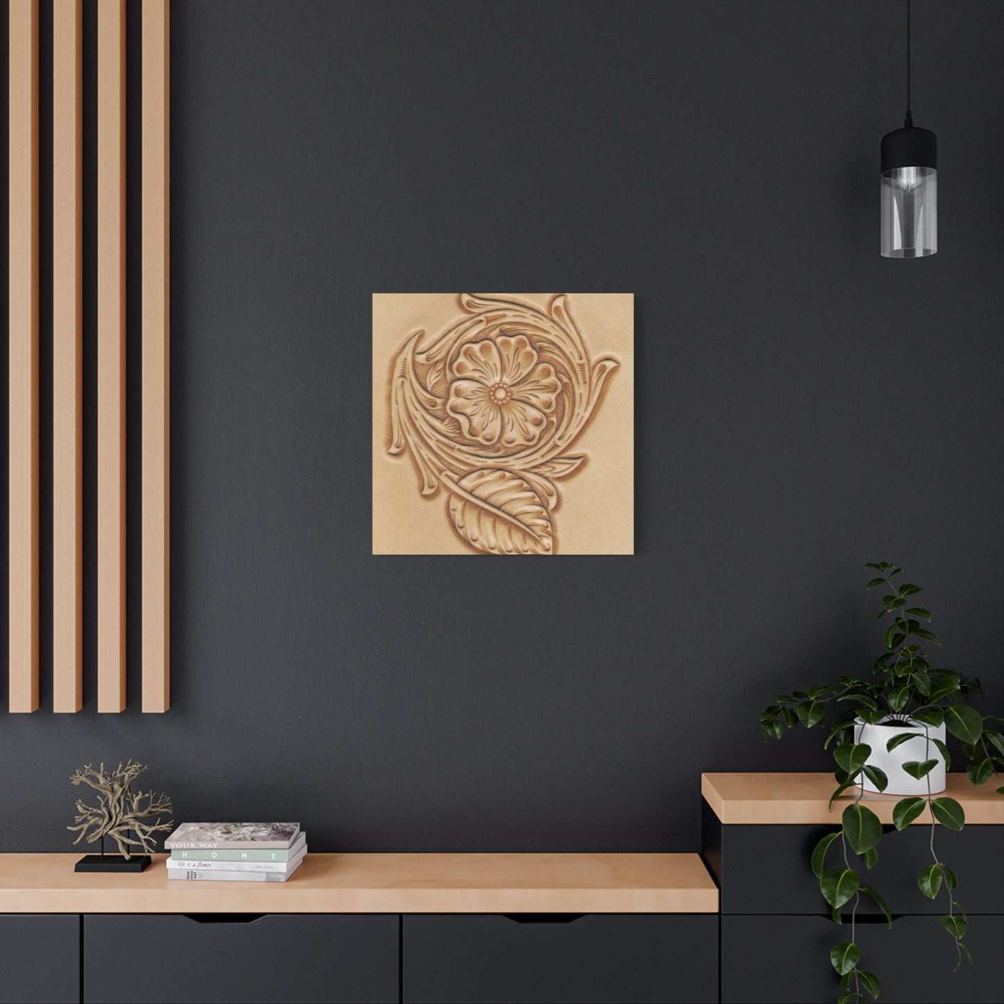 Flower On Leather Wall Art & Canvas Prints