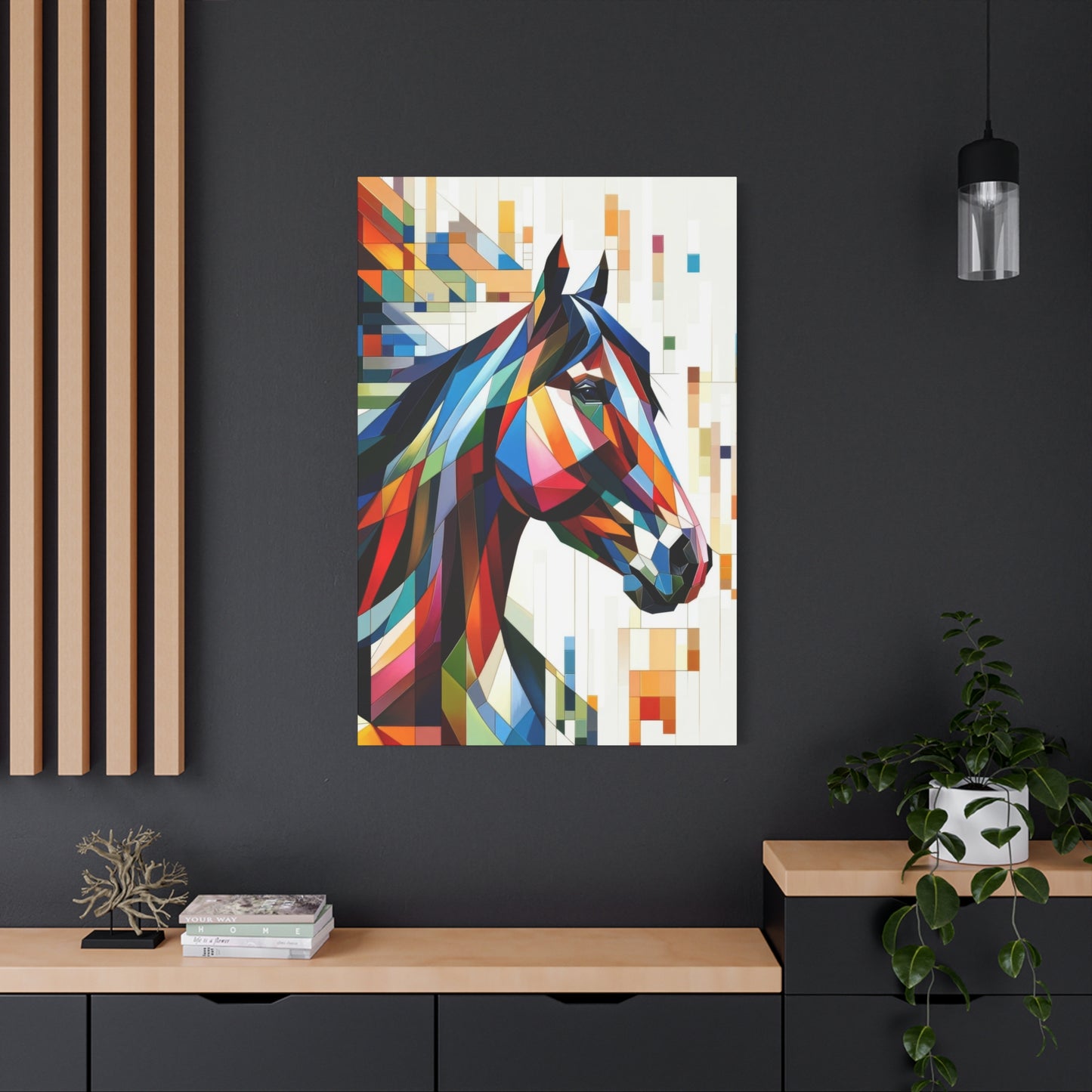 Horse Colorful Cubism Wall Art & Canvas Prints