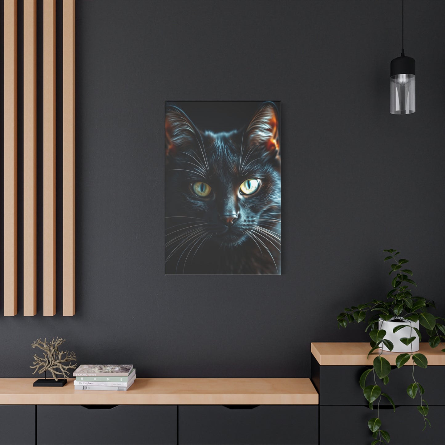 Masterpiece Black Cat Art Vision Wall Art & Canvas Print