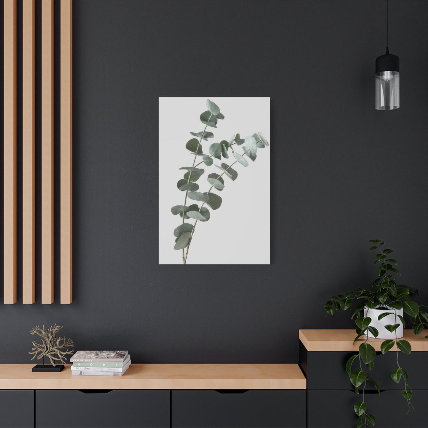 Eucalyptus Plant Dark Green Desaturate Wall Art & Canvas Prints