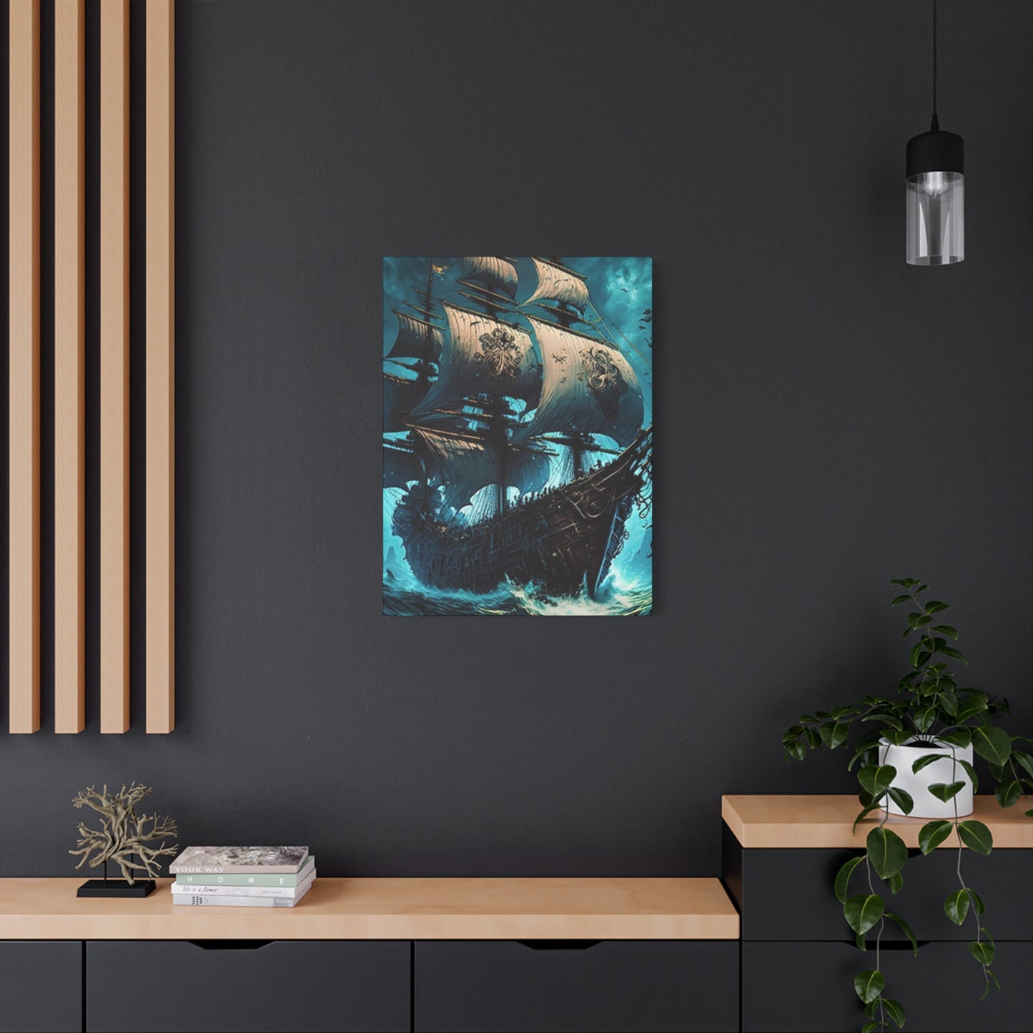 Large Ship Sailing In Night Wall Art & Canvas Prints