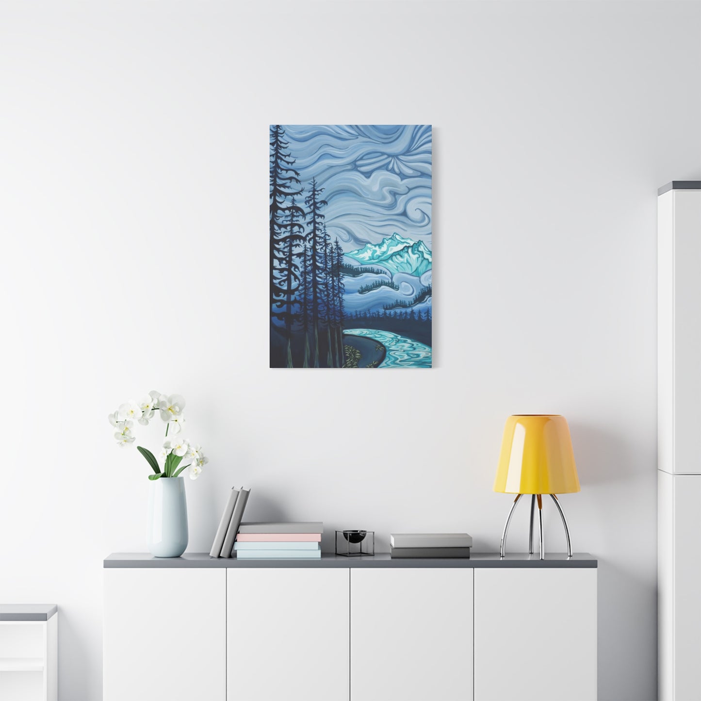 Forest Blue Swirly Sky Wall Art & Canvas Prints