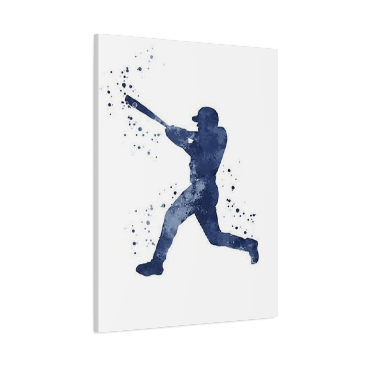 Blue Baseball Player Silhoutte Wall Art & Canvas Prints