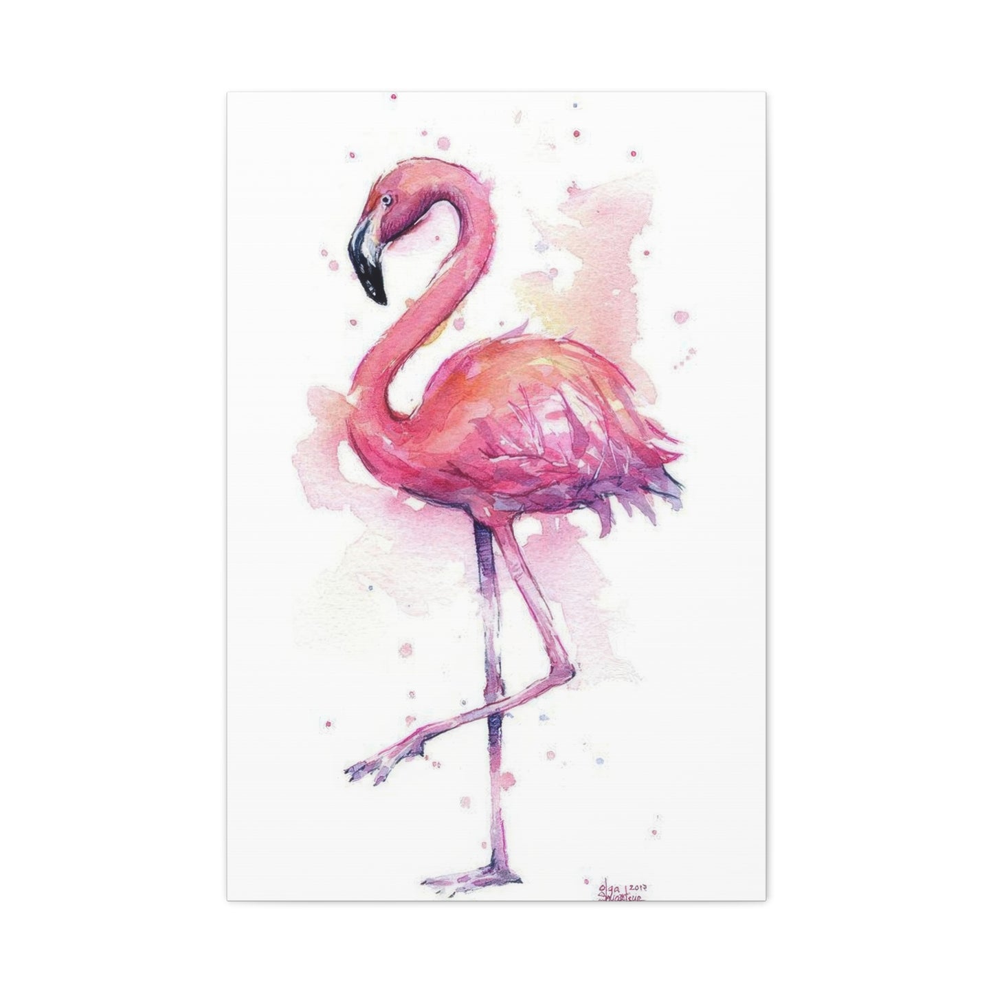 Flamingo Pink Watercolor Wall Art & Canvas Prints