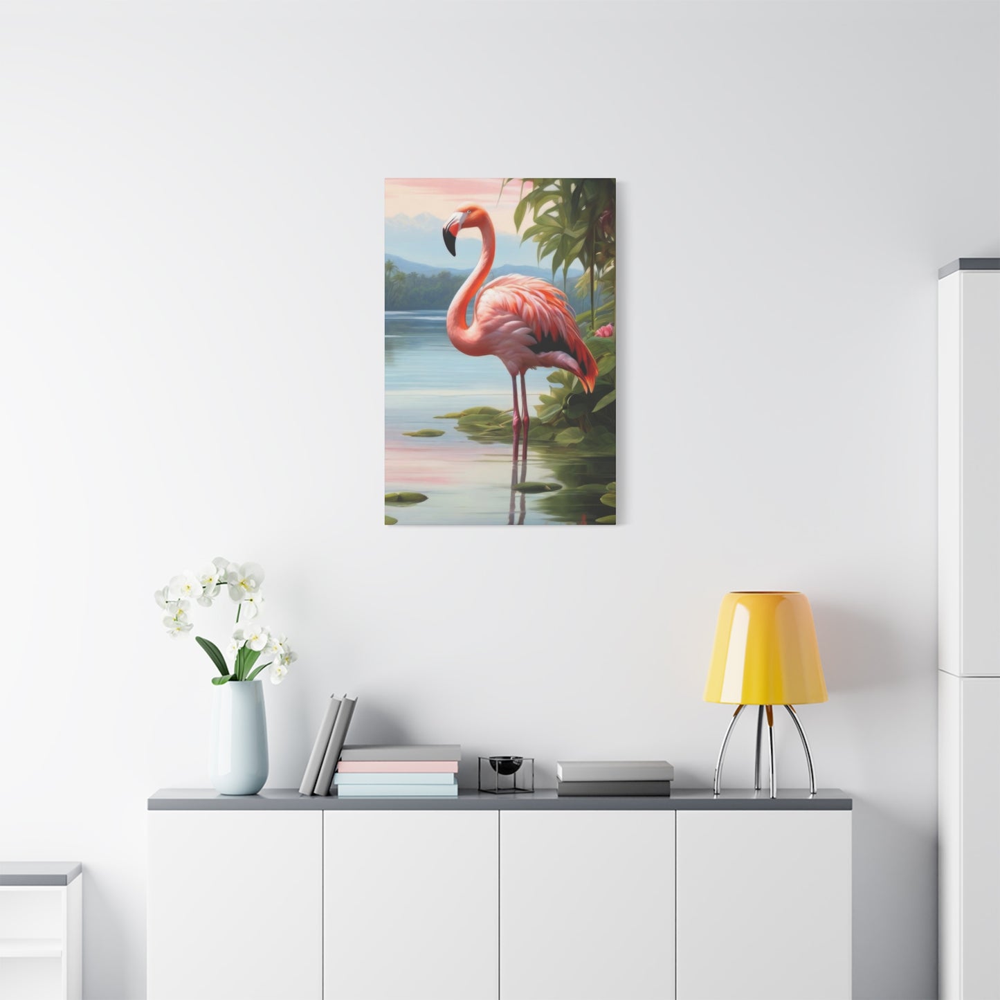 Flamingo In Water Wall Art & Canvas Prints