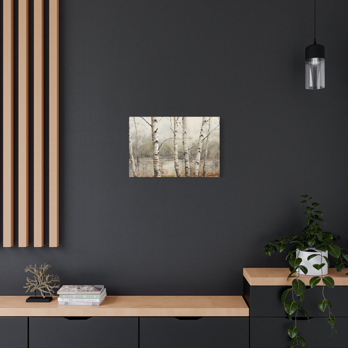 Birch Trees Beside Lake Wall Art & Canvas Prints