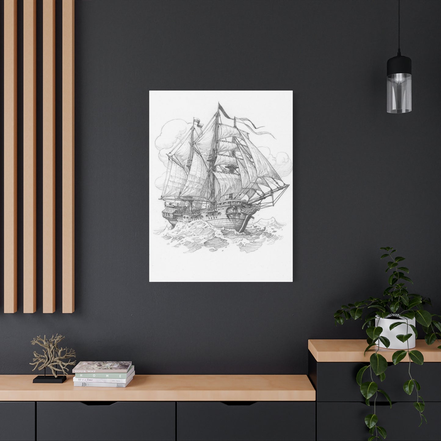 Sailing Ship Drawing Wall Art & Canvas Prints