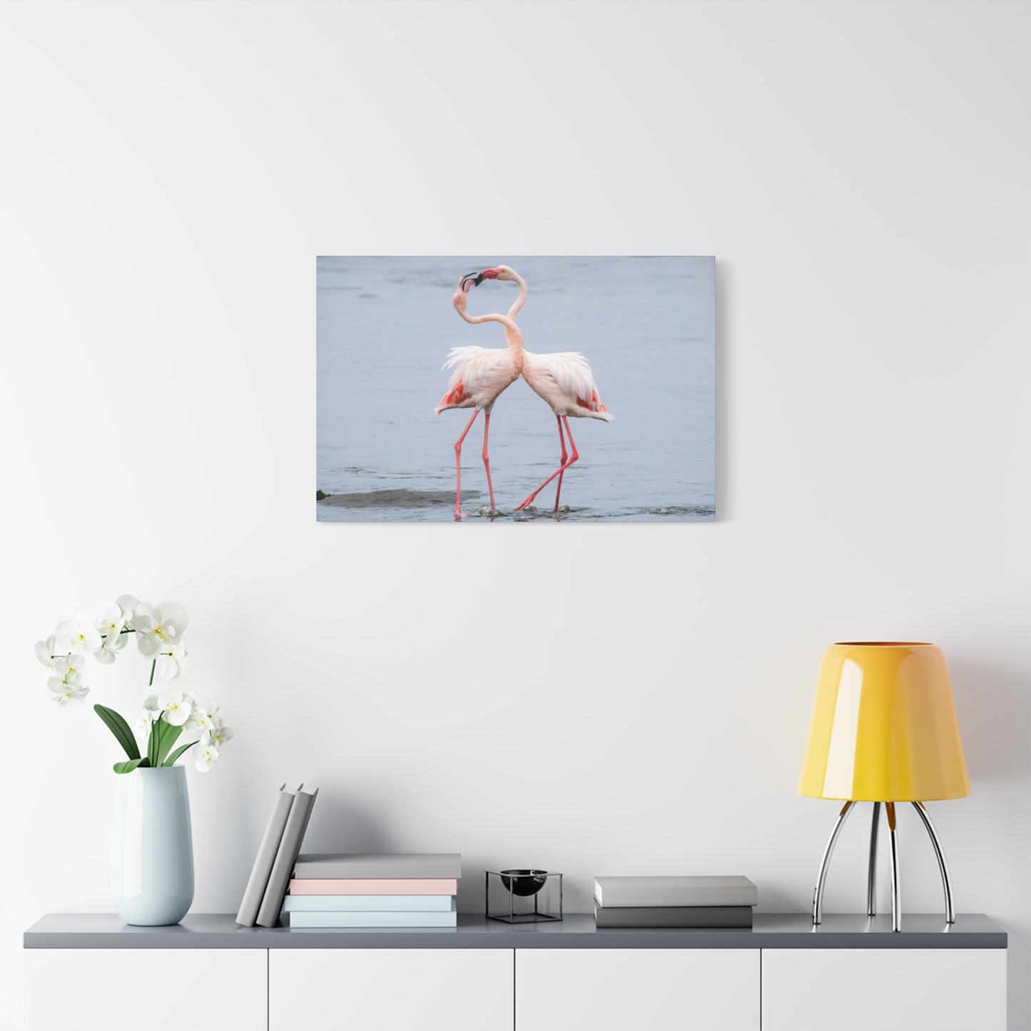 Pink Flamingo Love Wall Art & Canvas Prints
