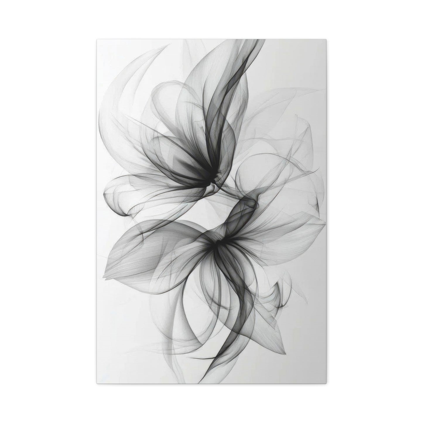Flower Lines Grey Wall Art & Canvas Prints