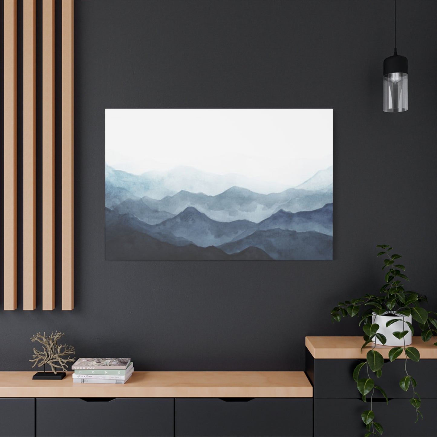 Blue Mountain Peaks Over Clouds Wall Art & Canvas Prints