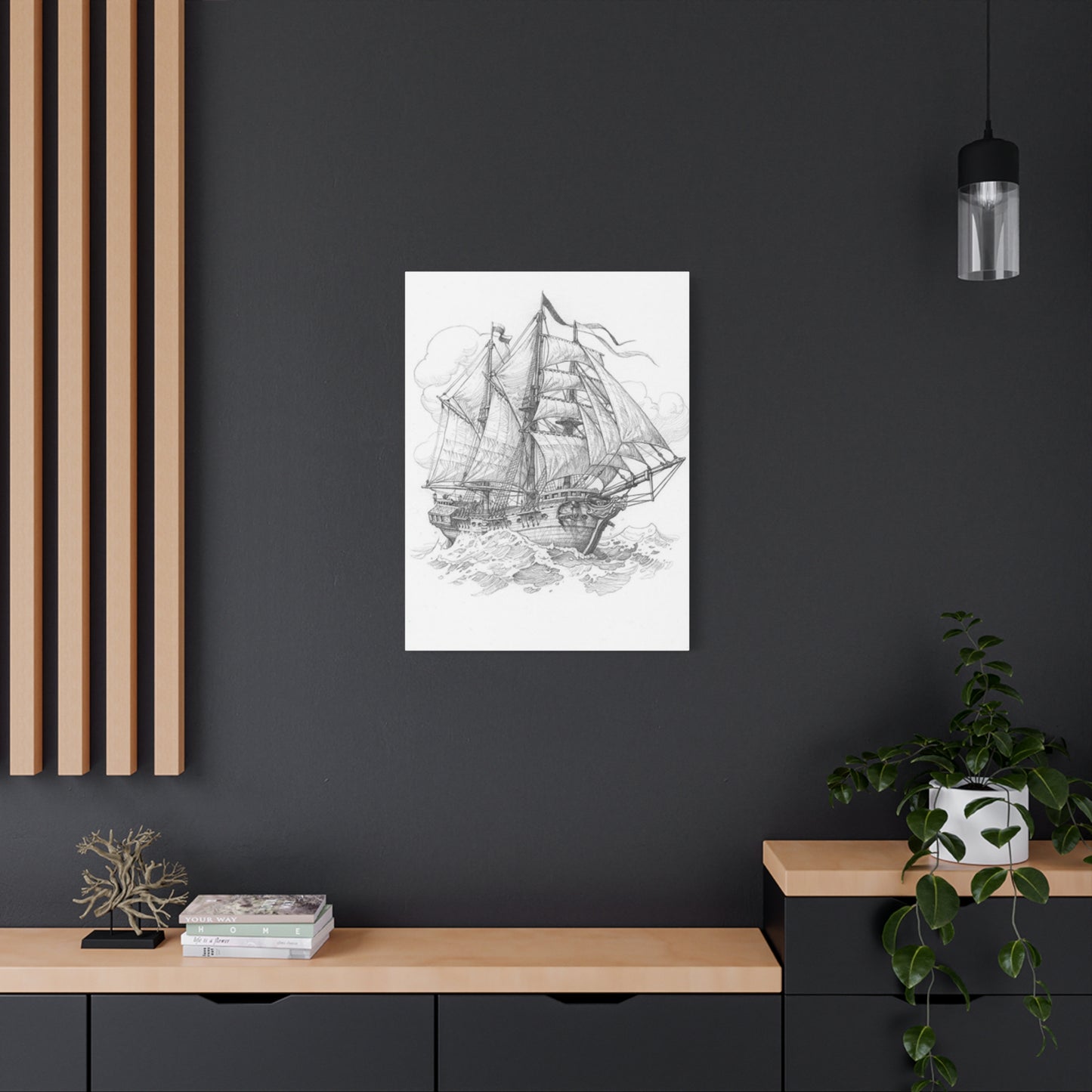 Sailing Ship Drawing Wall Art & Canvas Prints