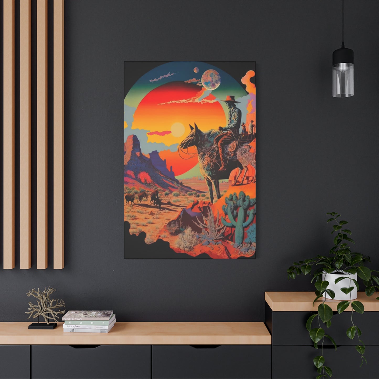 Cowboy In Grand Canyon Of Arizona Wall Art & Canvas Prints