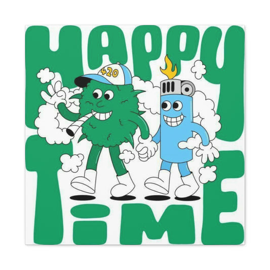 Happy Time Marijuana Wall Art & Canvas Prints
