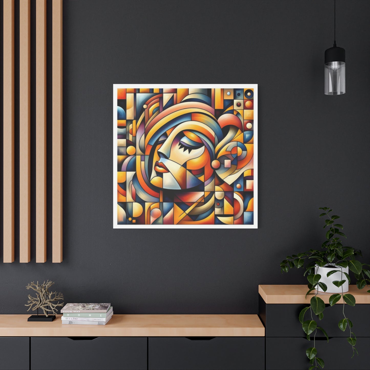 Lady Face Abstract Cubism Wall Art & Canvas Prints