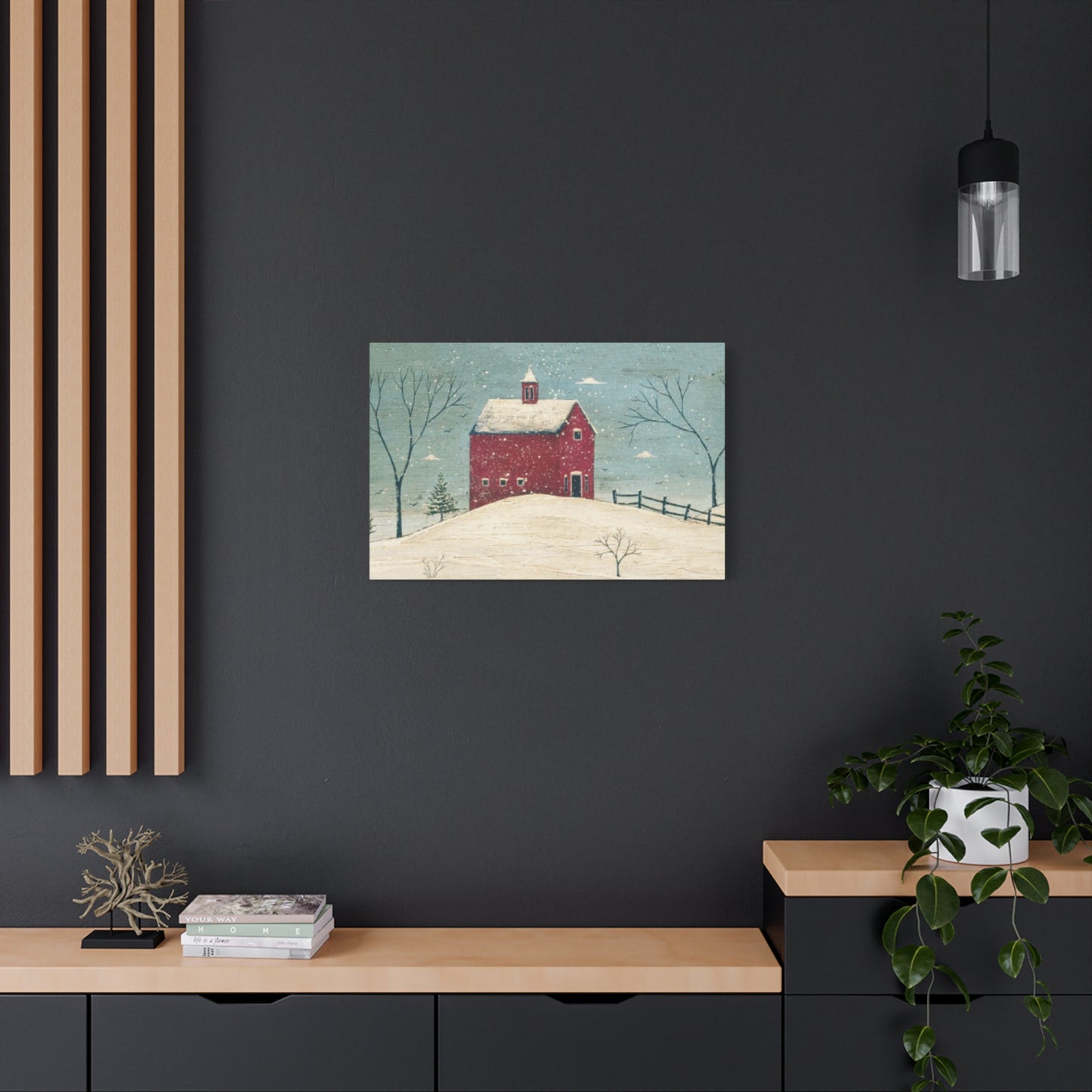 Red Snow House Kimble Warren Wall Art & Canvas Prints