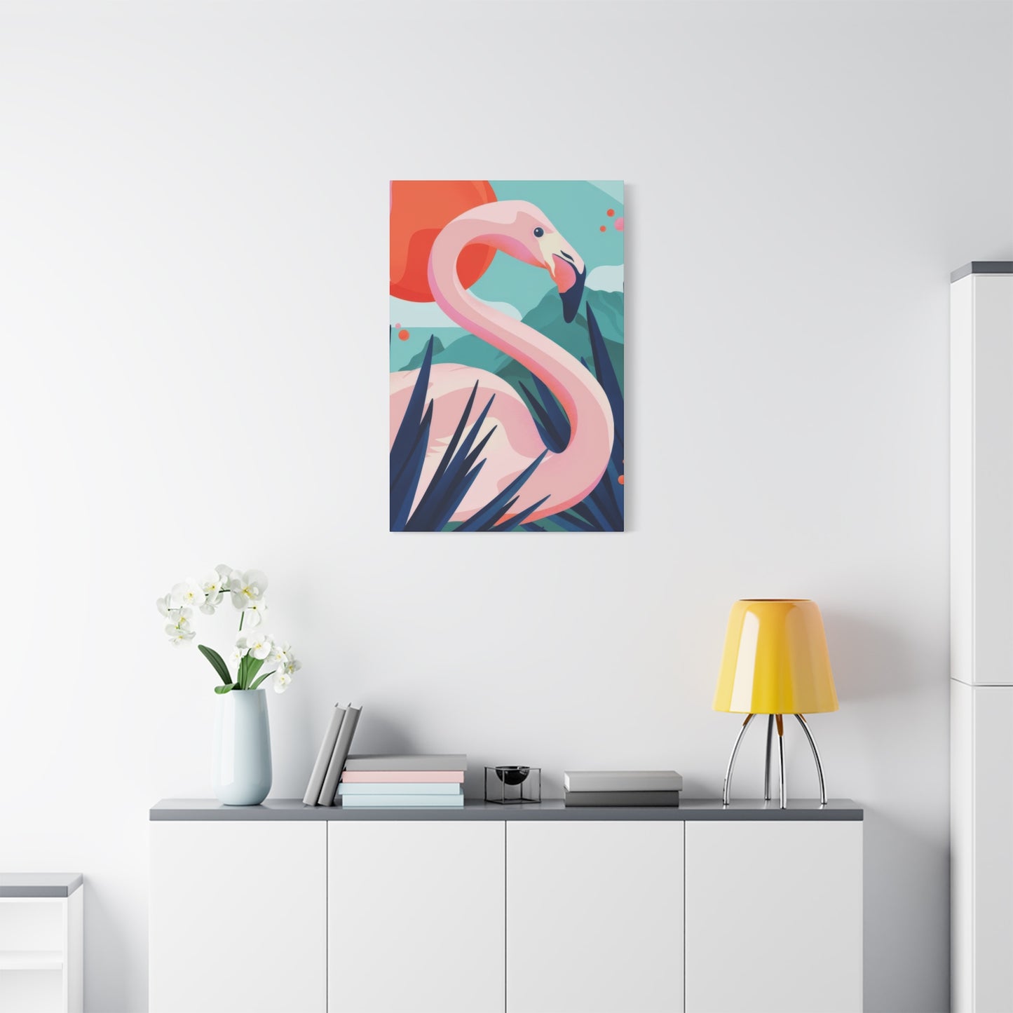 Flamingo Green Blue Wall Art & Canvas Prints