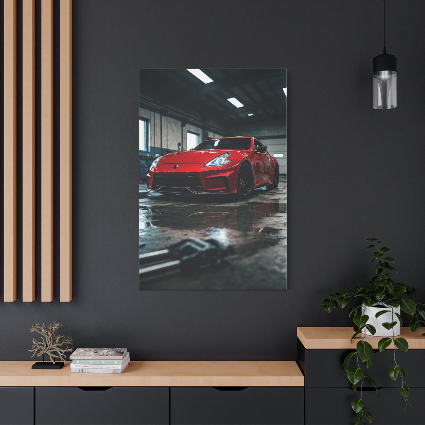 Nissan 370Z Underground Mechanic Garage Wall Art & Canvas Prints