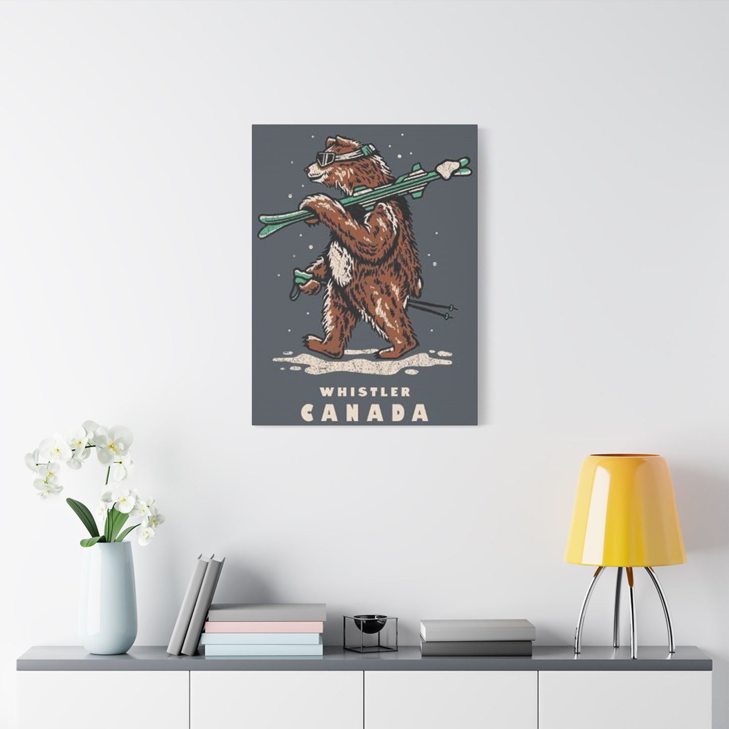 Bear Skiing Wall Art & Canvas Prints