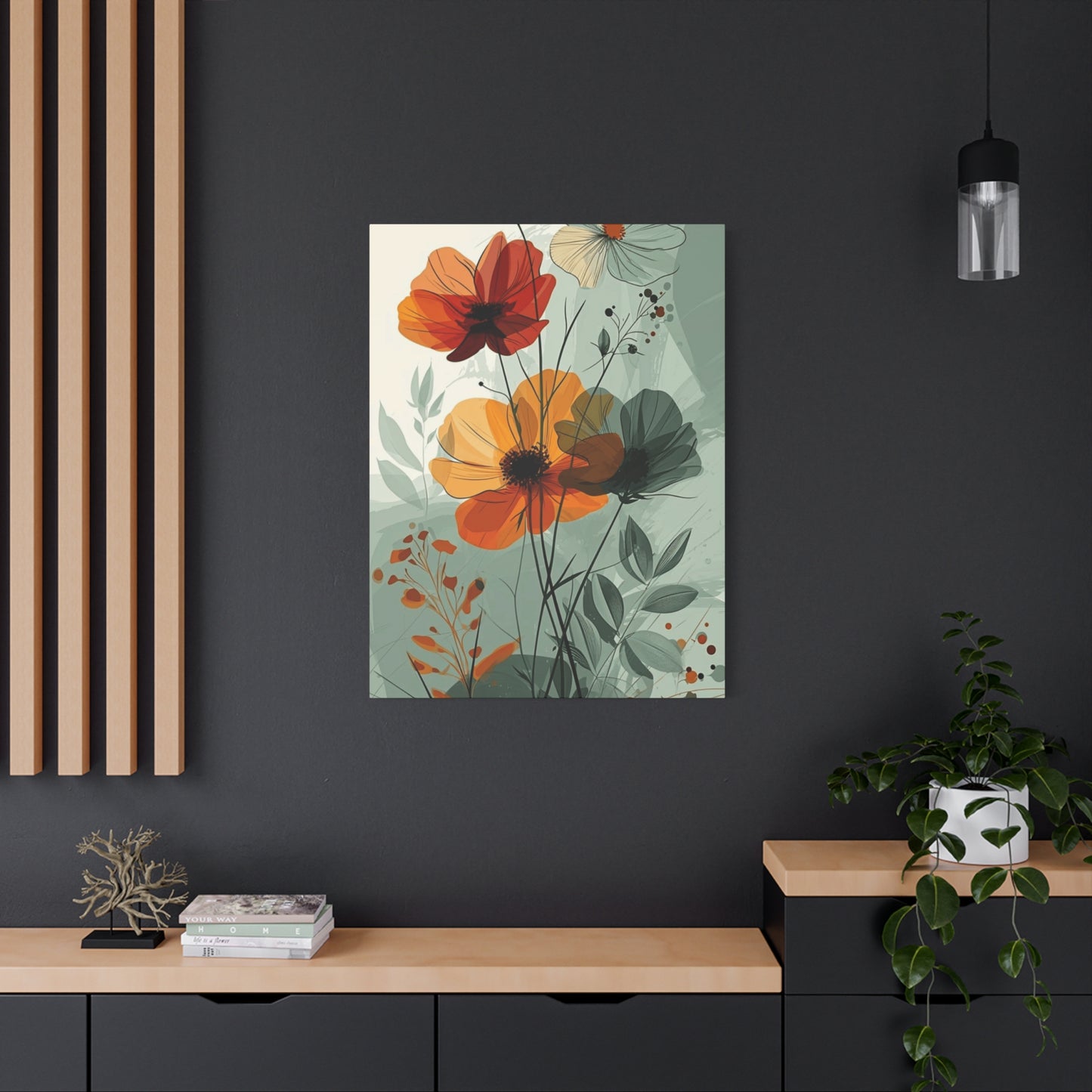 Green Floral Painting Wall Art & Canvas Prints