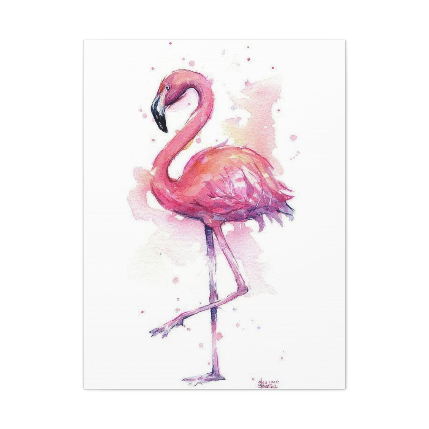 Flamingo Pink Watercolor Wall Art & Canvas Prints