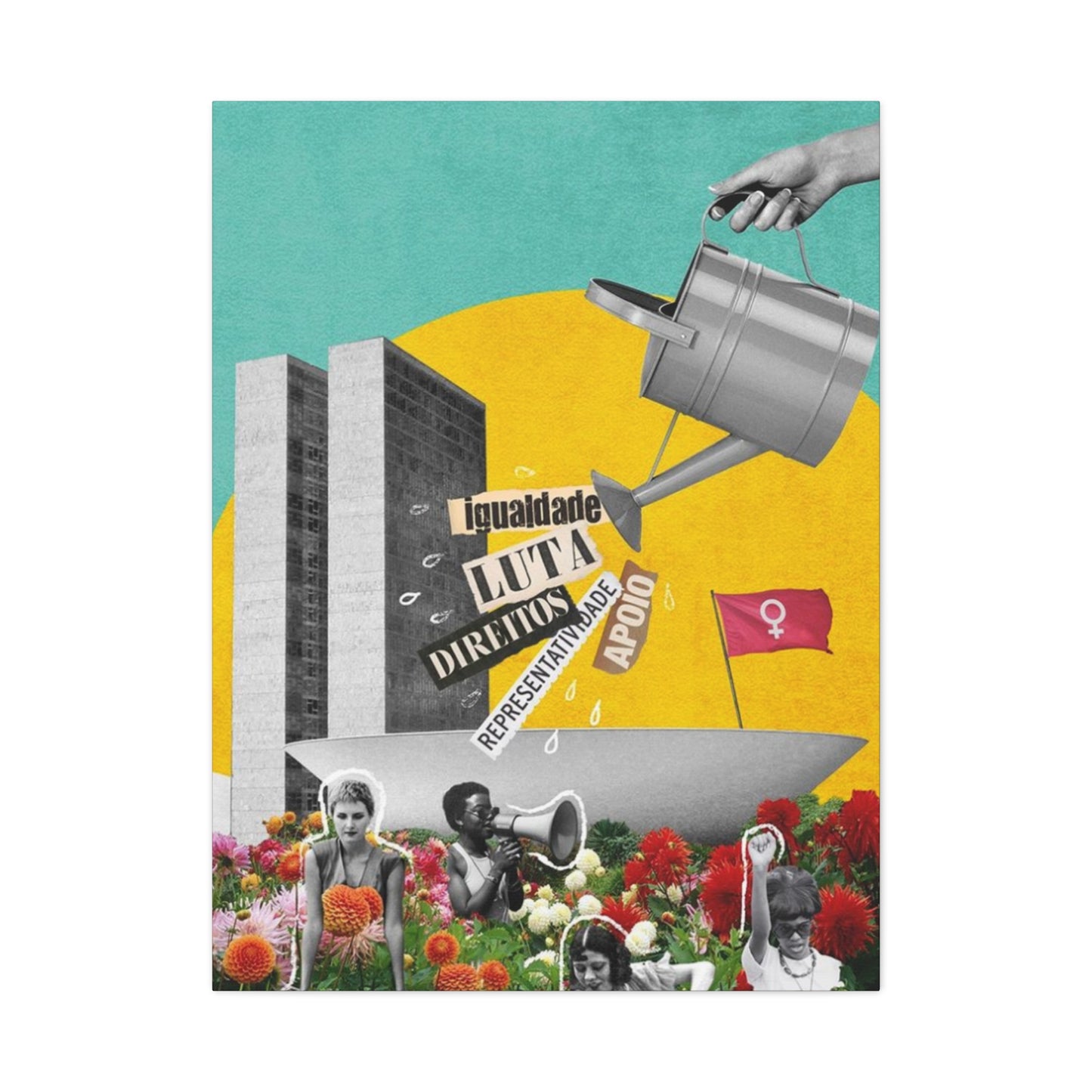 Building Painting Mixed Media Wall Art & Canvas Prints
