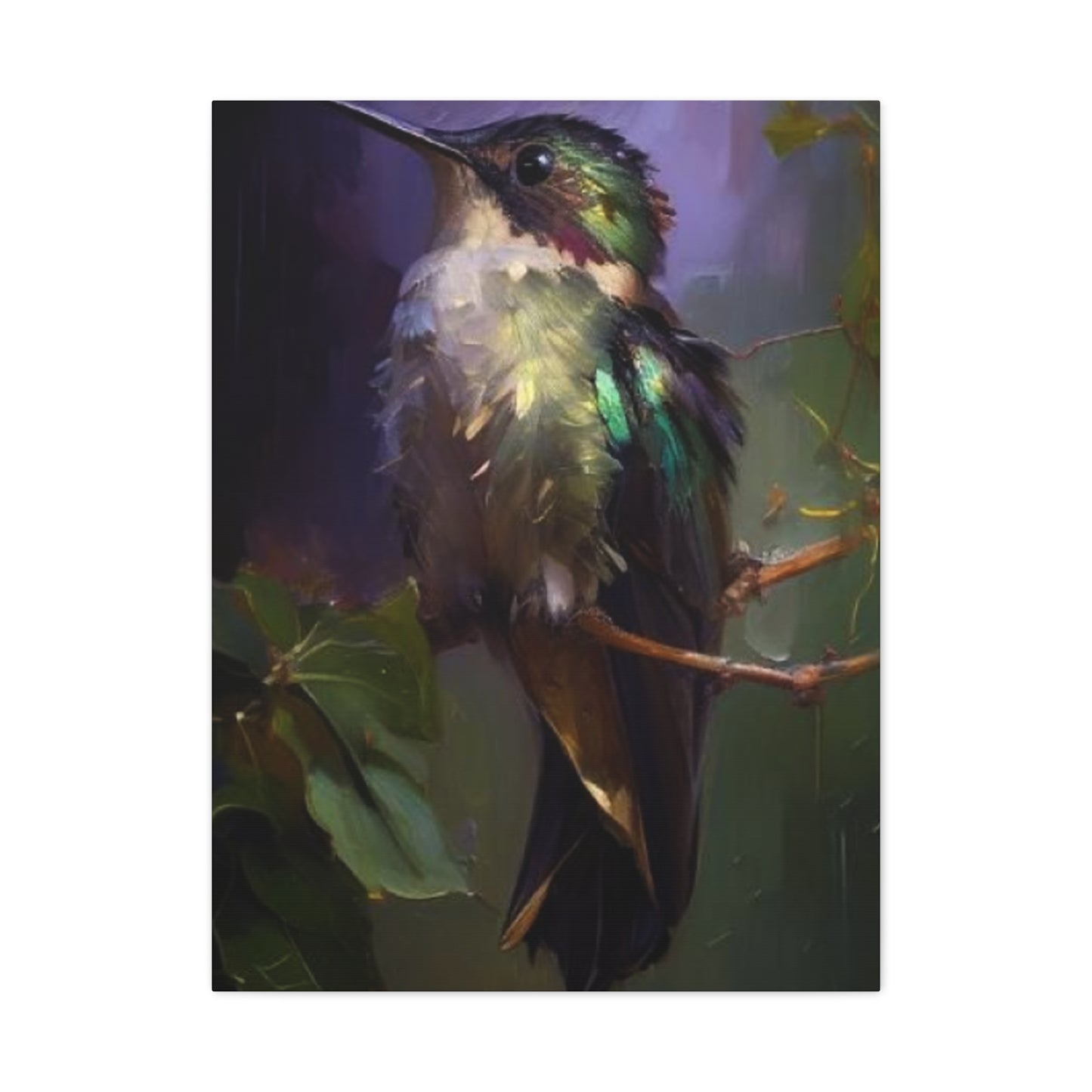 Humming Bird Closeup Painting Wall Art & Canvas Prints