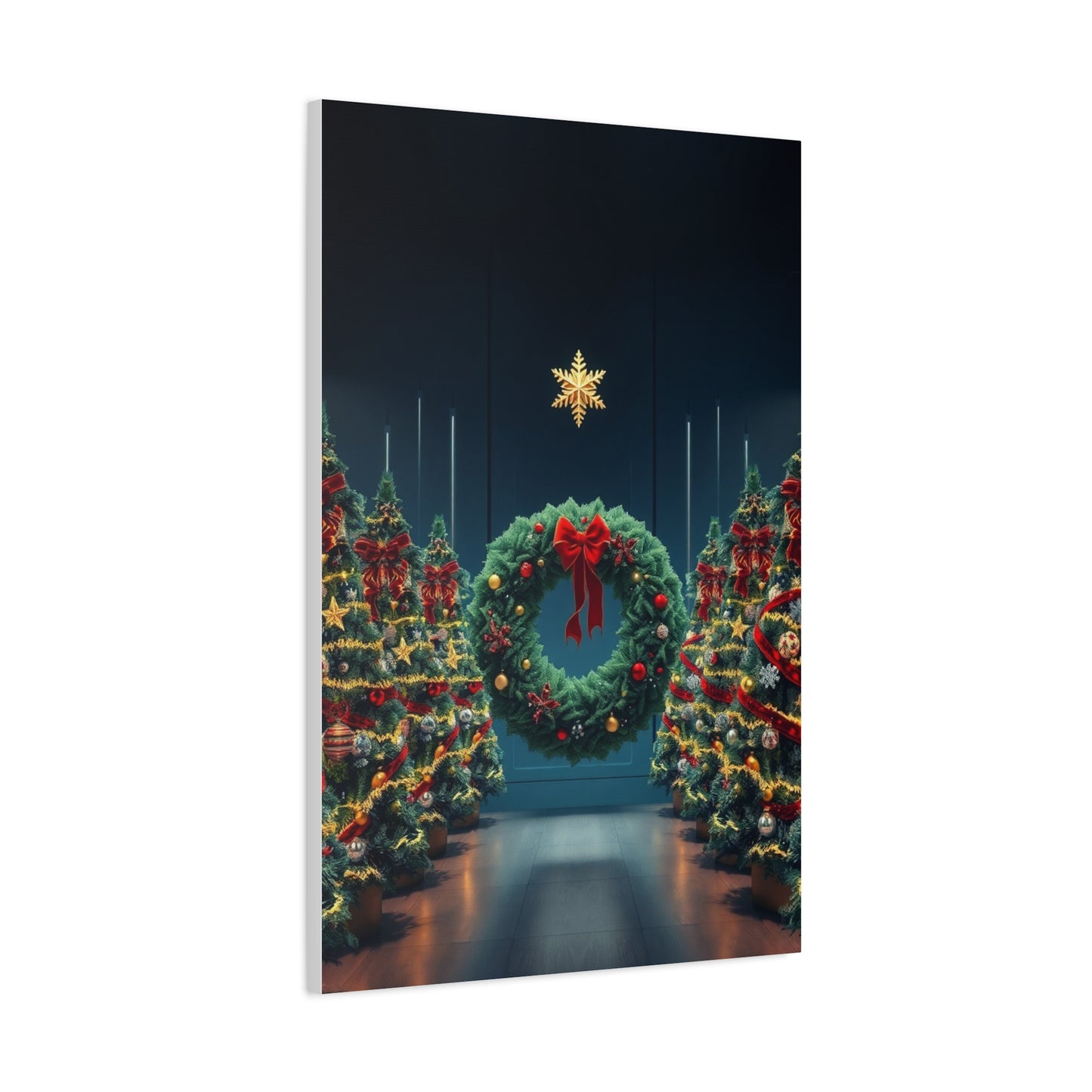 Christmas Trees & Wreath Art Luxury Canvas Wall Art & Canvas Print