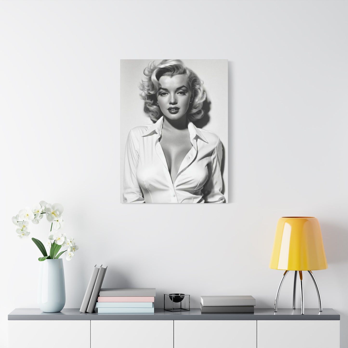 Monochrome Marilyn Monroe Beautiful Poster Wall Art & Canvas Prints