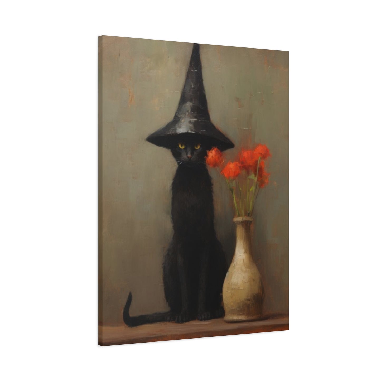 Black Cat With Hat Wall Art & Canvas Prints