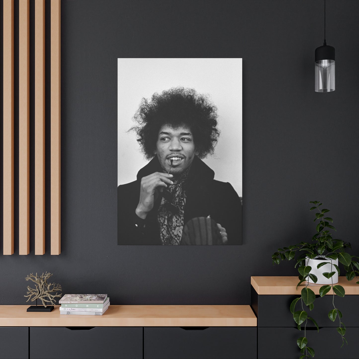 Monochrome Jimi Hendrix Poster Wall Art & Canvas Prints