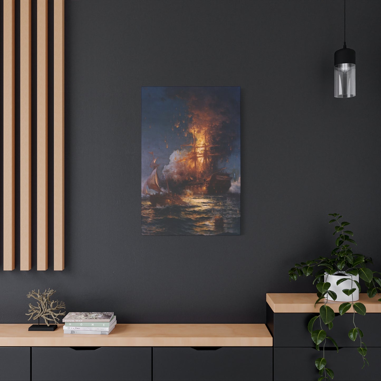 Burning Ship Wall Art & Canvas Prints