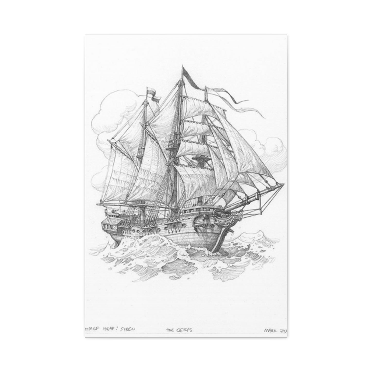 Sailing Ship Drawing Wall Art & Canvas Prints