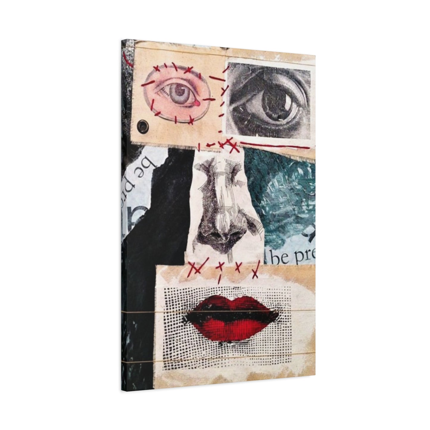 Face Abstract Painting Mixed Media Wall Art & Canvas Prints