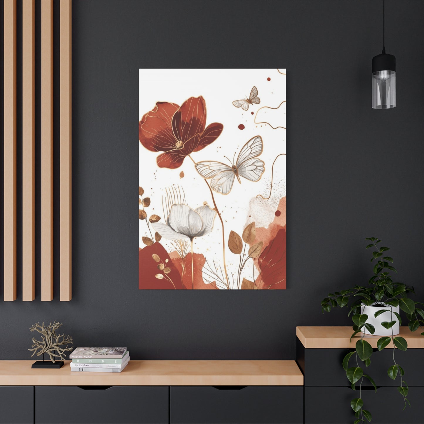 Flowe and Butterfly Painting Wall Art & Canvas Prints