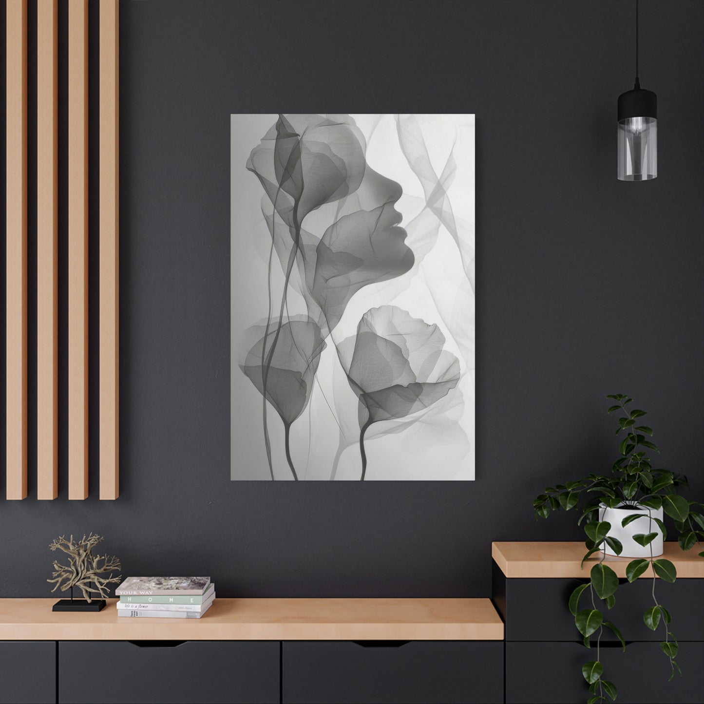Flowers Light Grey Wall Art & Canvas Prints