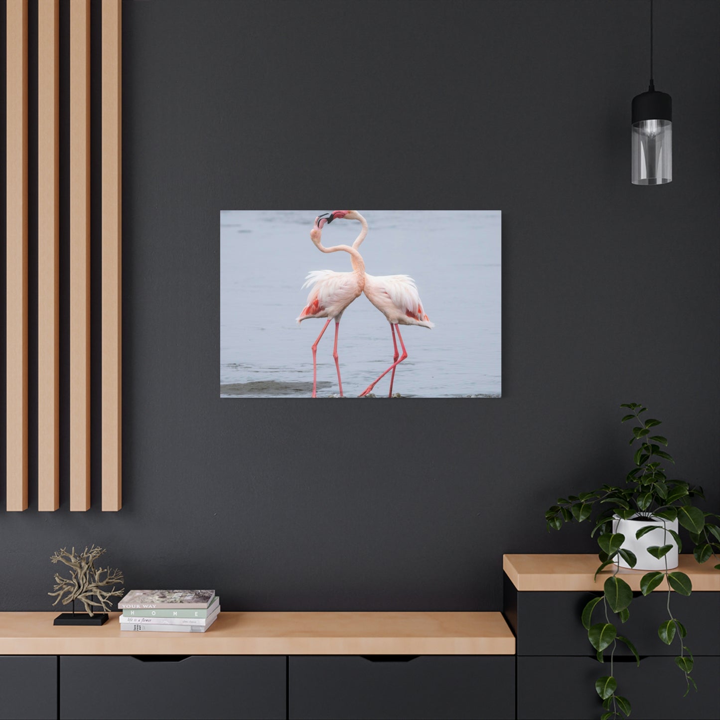 Pink Flamingo Love Wall Art & Canvas Prints