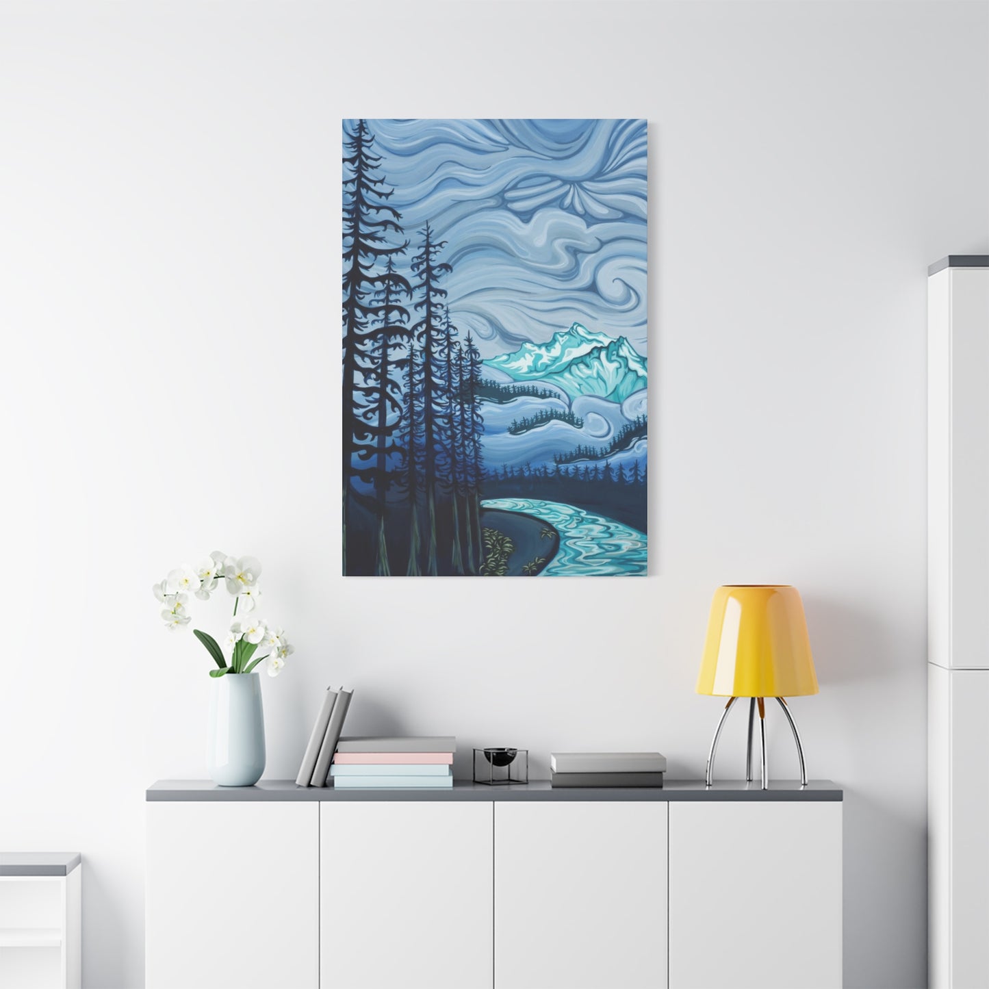 Forest Blue Swirly Sky Wall Art & Canvas Prints