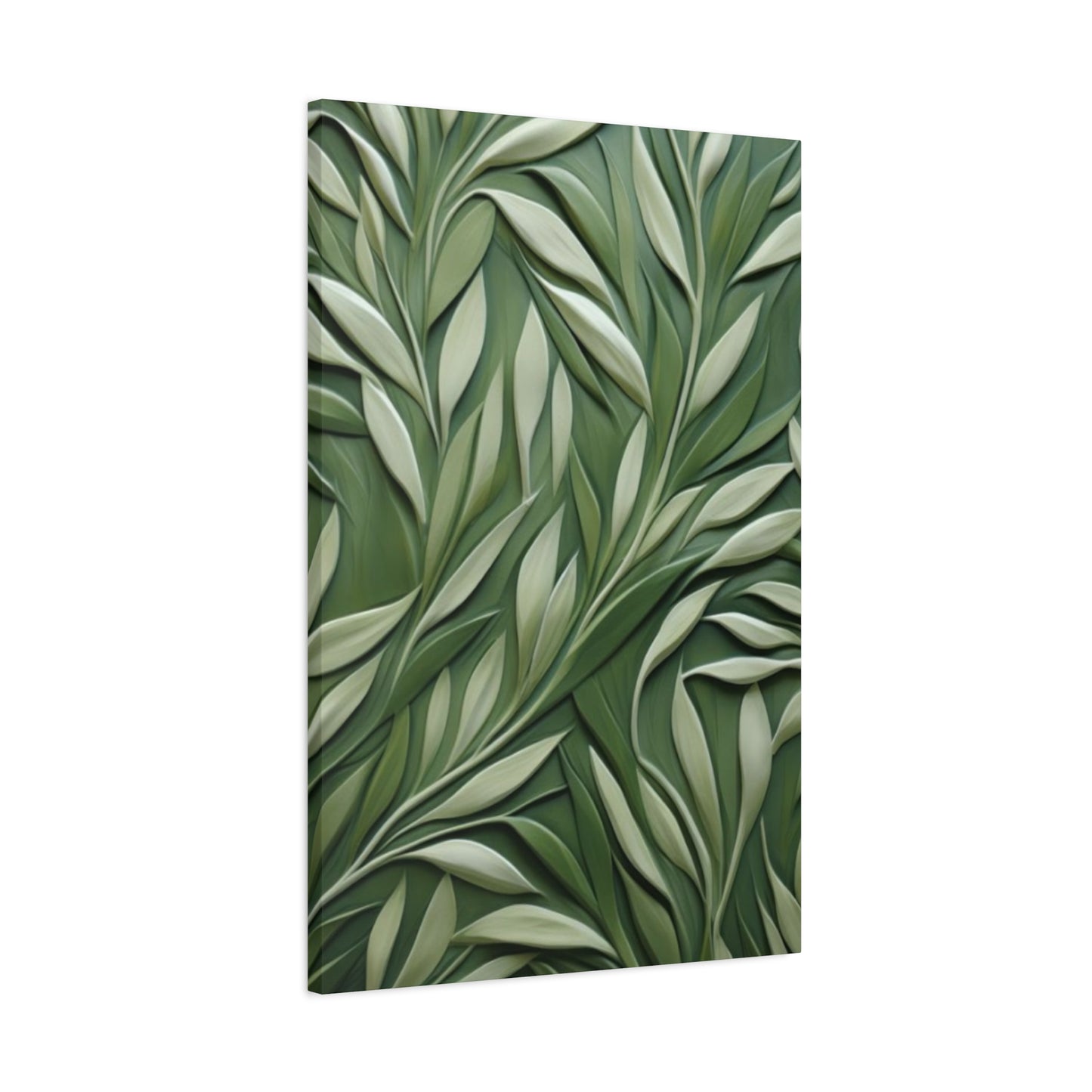 Olive Green Texture Leaves Prints Wall Art & Canvas Prints