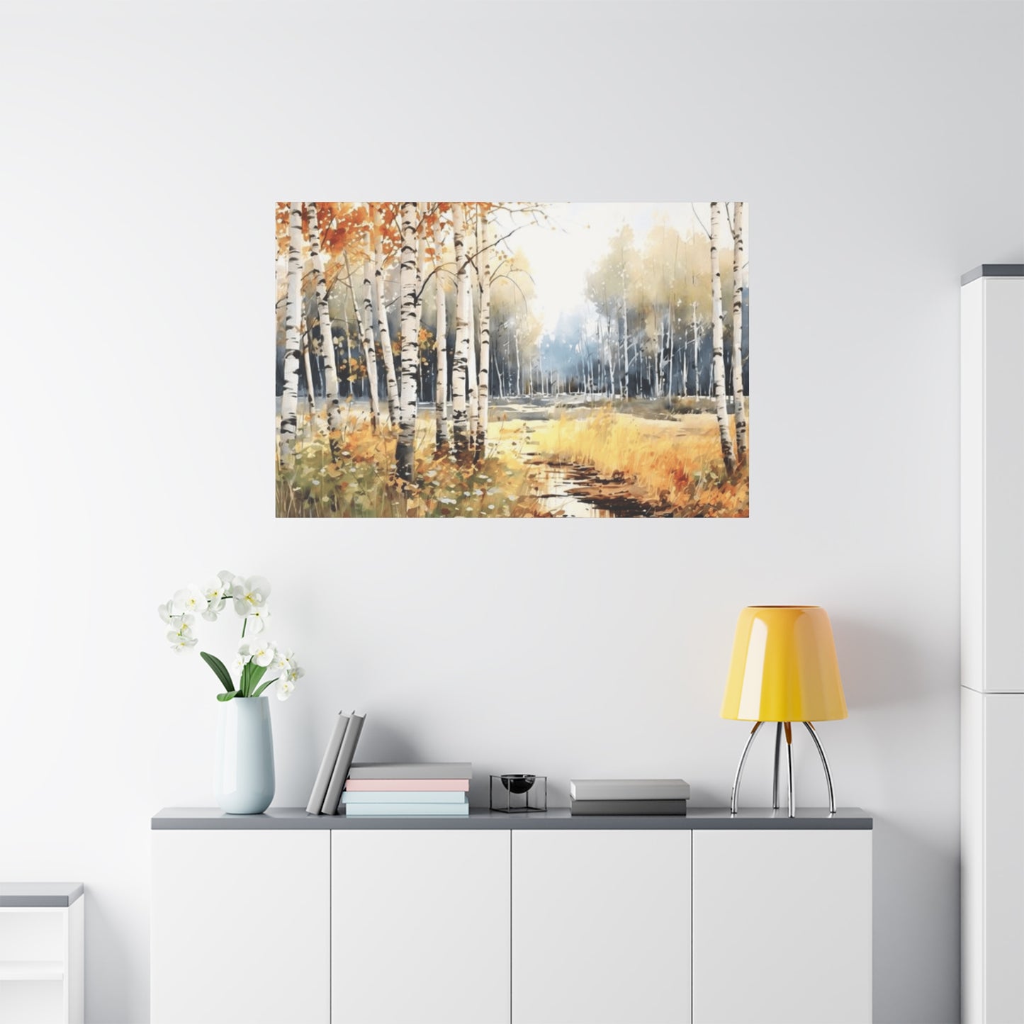 Birch Trees Scenery Painting Wall Art & Canvas Prints