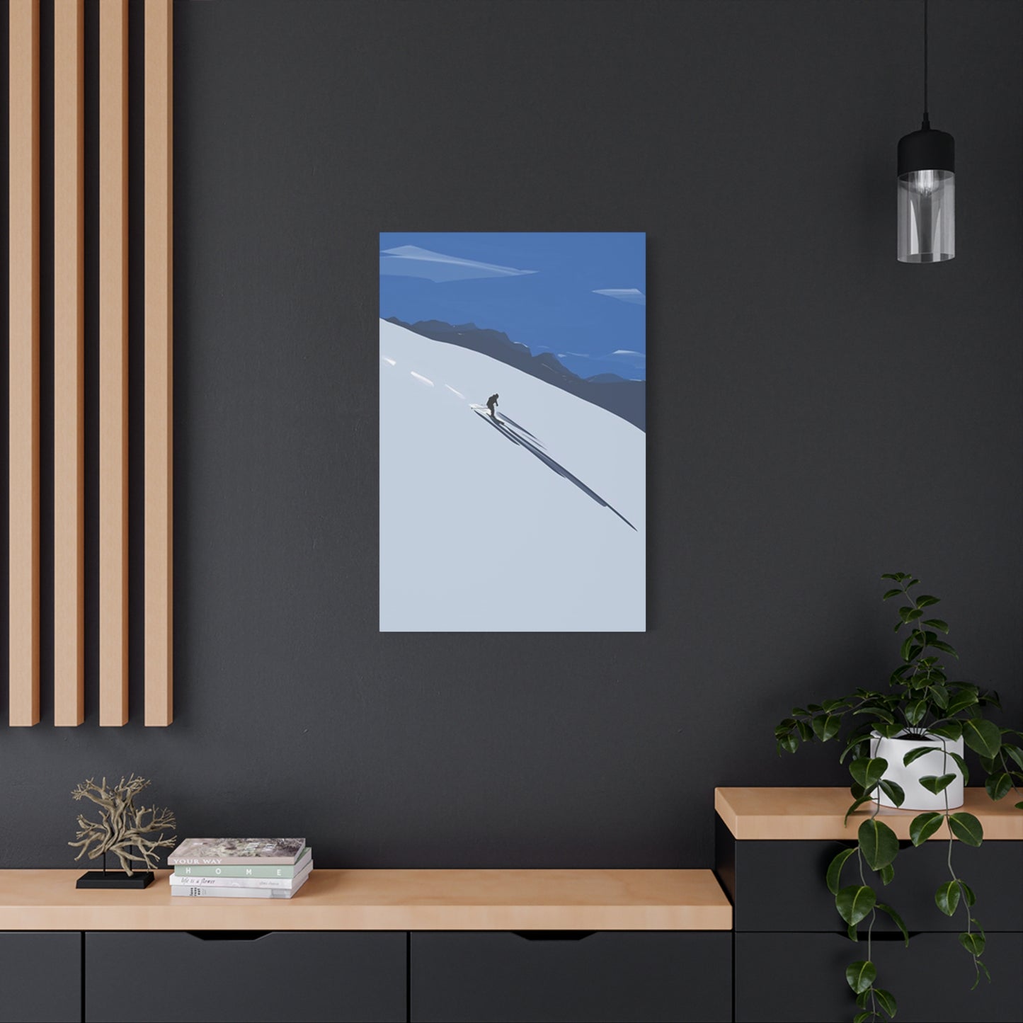 Skiing In Dense Snow Wall Art & Canvas Prints