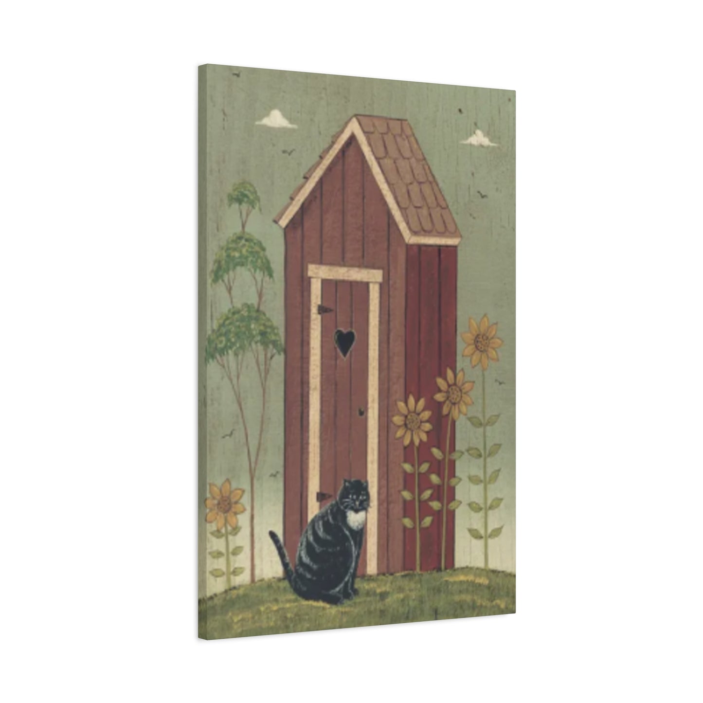 Cat With Cat House Kimble Warren Wall Art & Canvas Prints