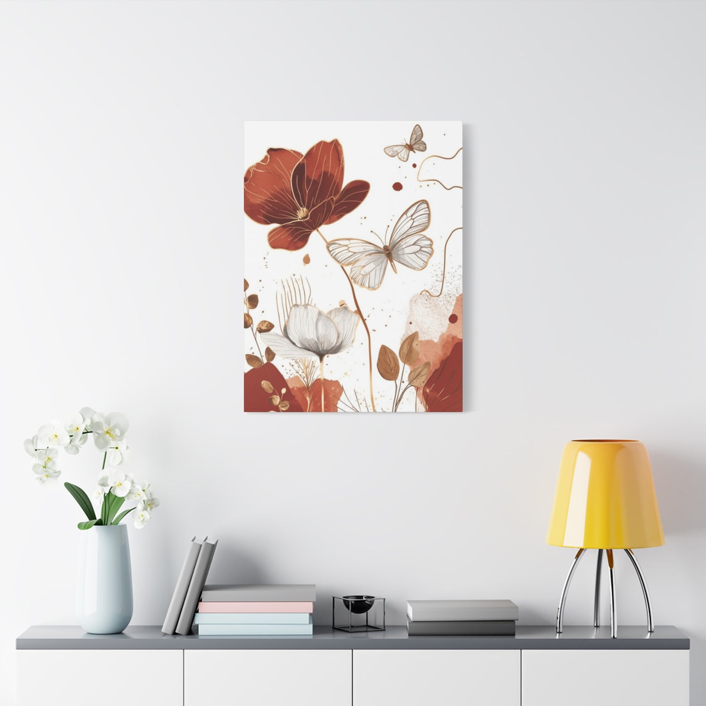 Flowe and Butterfly Painting Wall Art & Canvas Prints