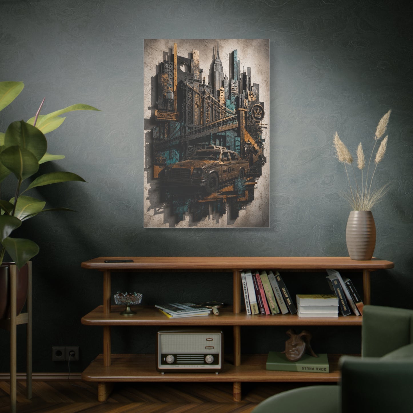 NYC Bridge Urban Collage Street Wall Art & Canvas Print