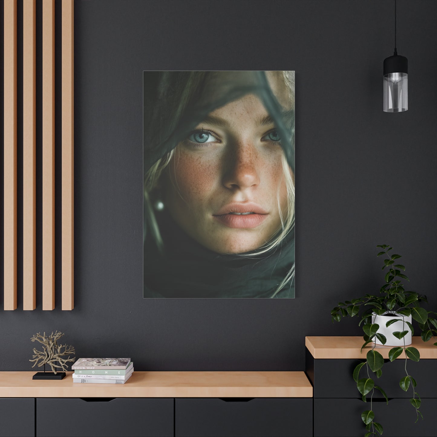 Veiled Blonde Minimal Portrait Wall Art & Canvas Print