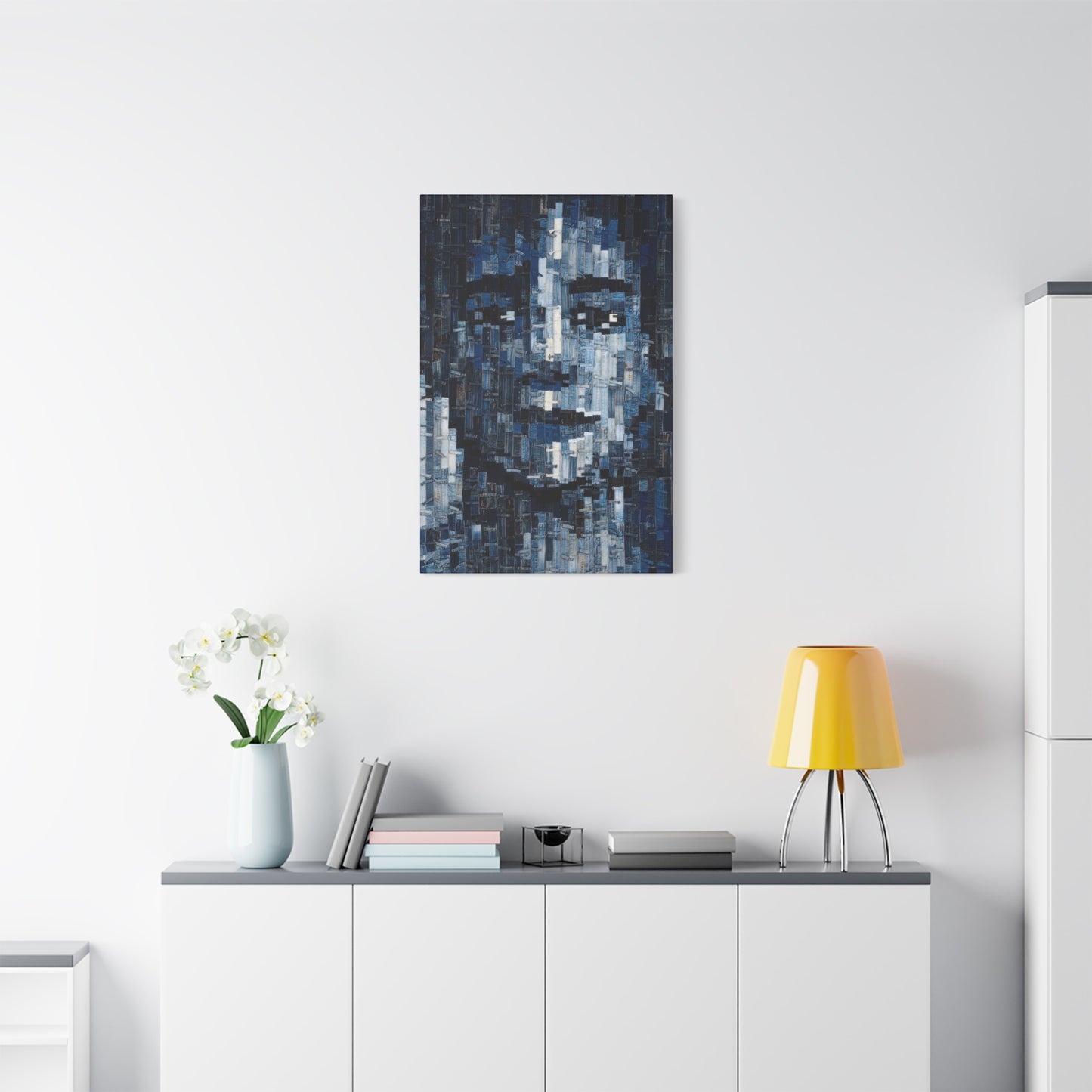 Denim Face Pattern Wall Art & Canvas Prints