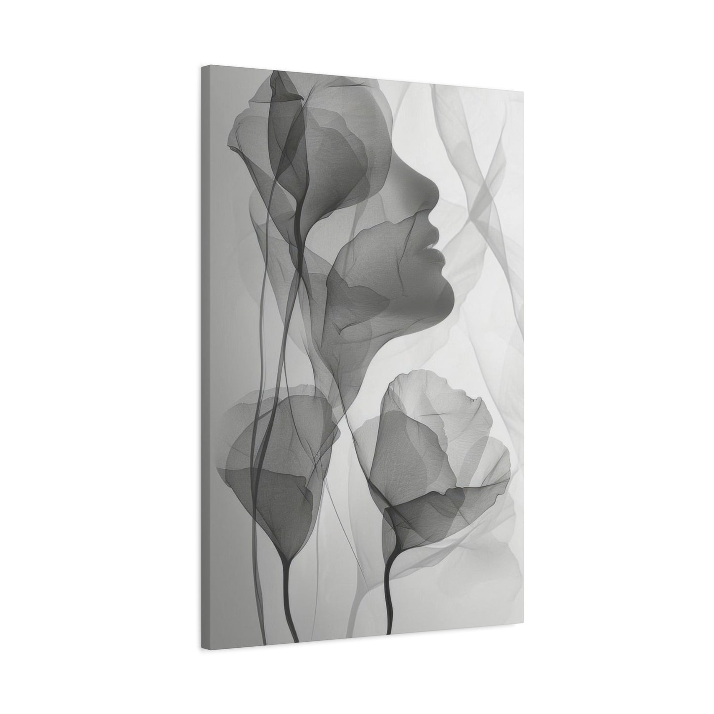 Flowers Light Grey Wall Art & Canvas Prints