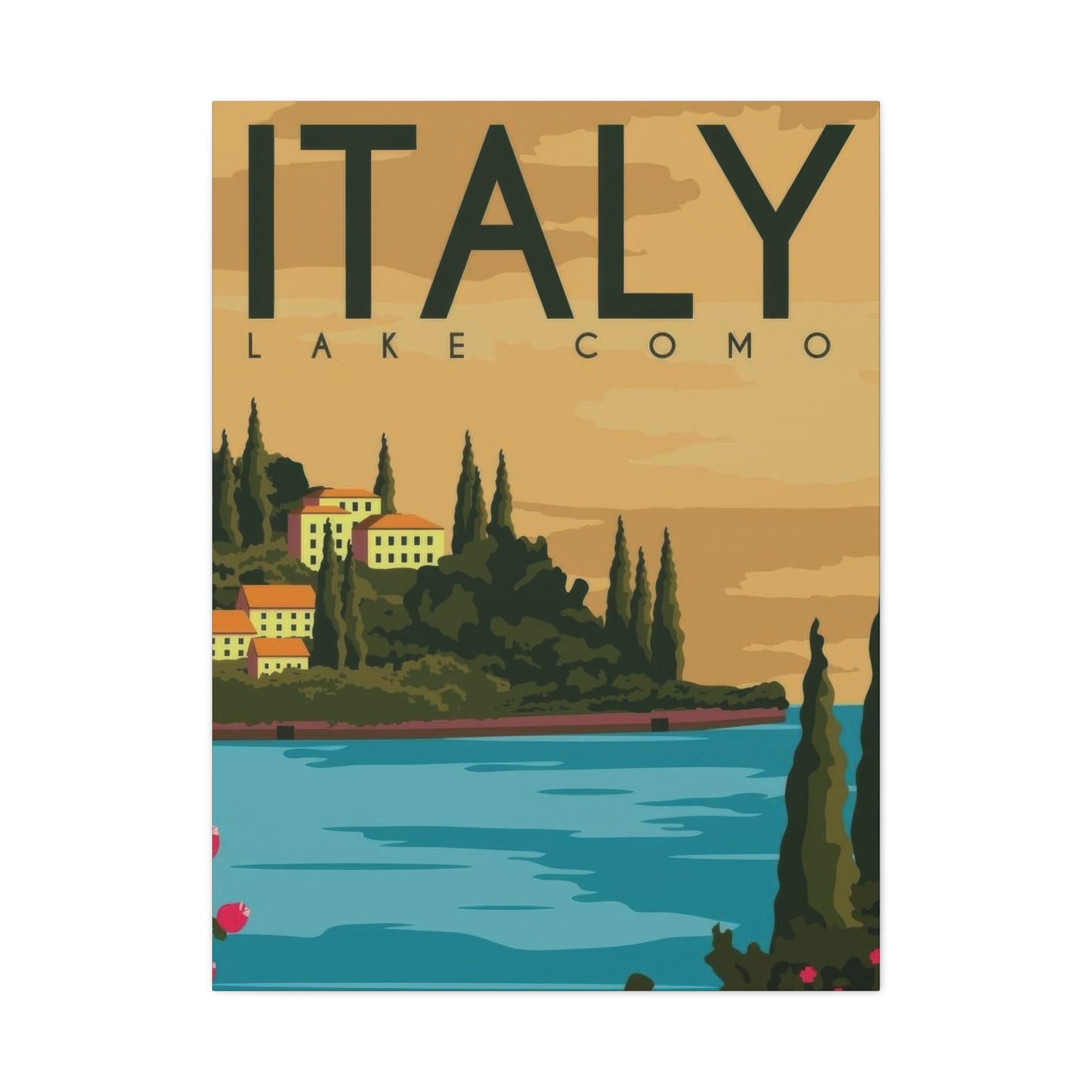 Lake Como Italy Yellow Wall Art & Canvas Prints