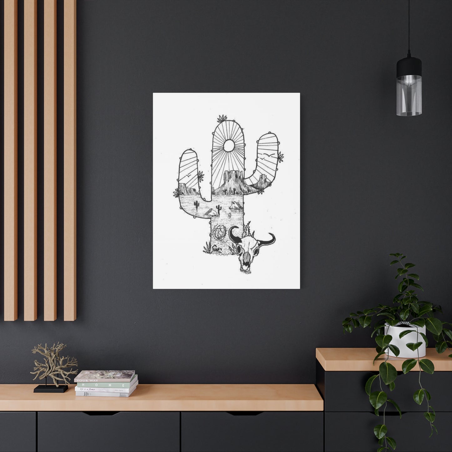 Texas In Cactus Drawing Wall Art & Canvas Prints
