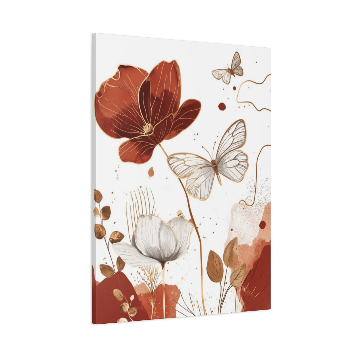 Flowe and Butterfly Painting Wall Art & Canvas Prints