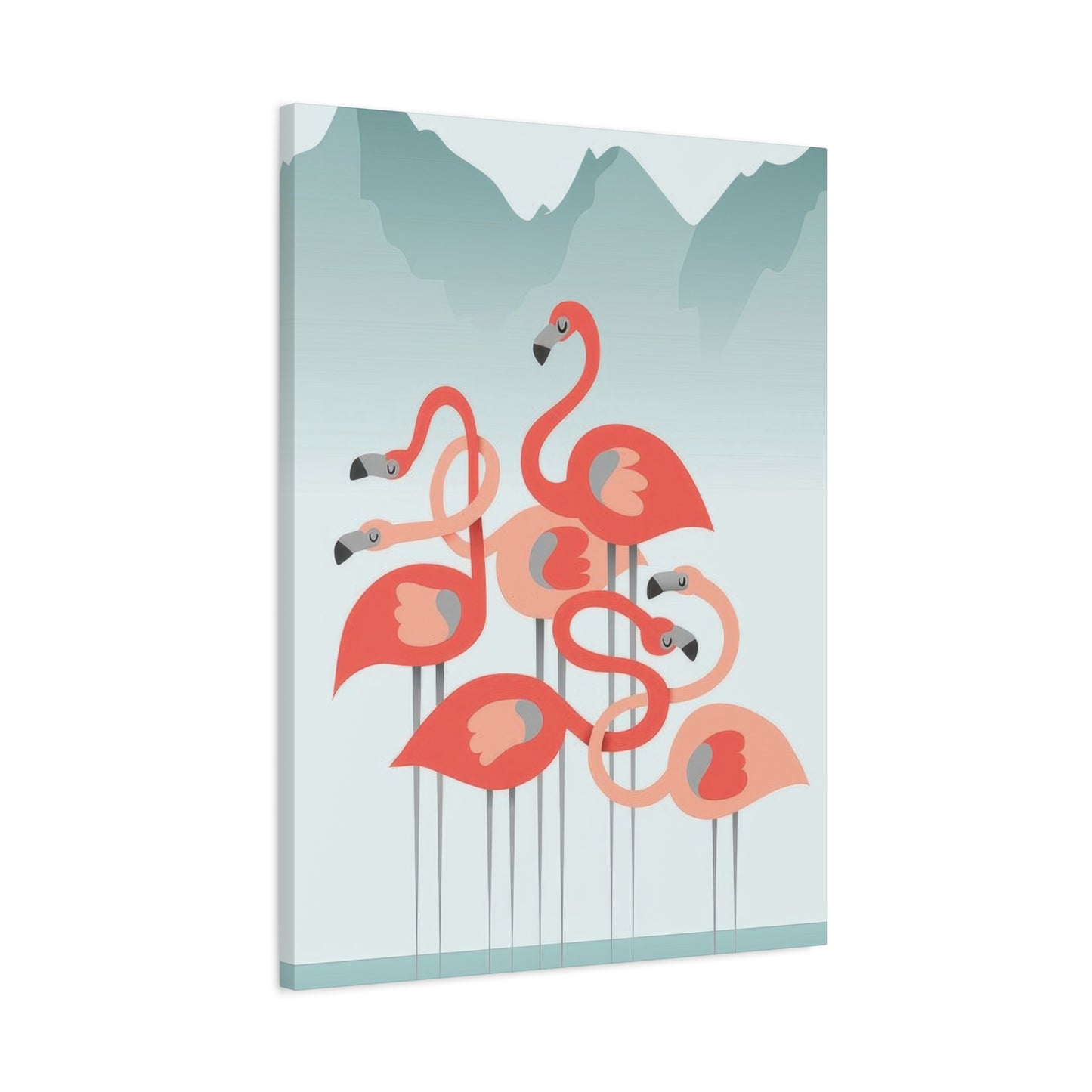 Flamingo Flock Aqua Wall Art & Canvas Prints